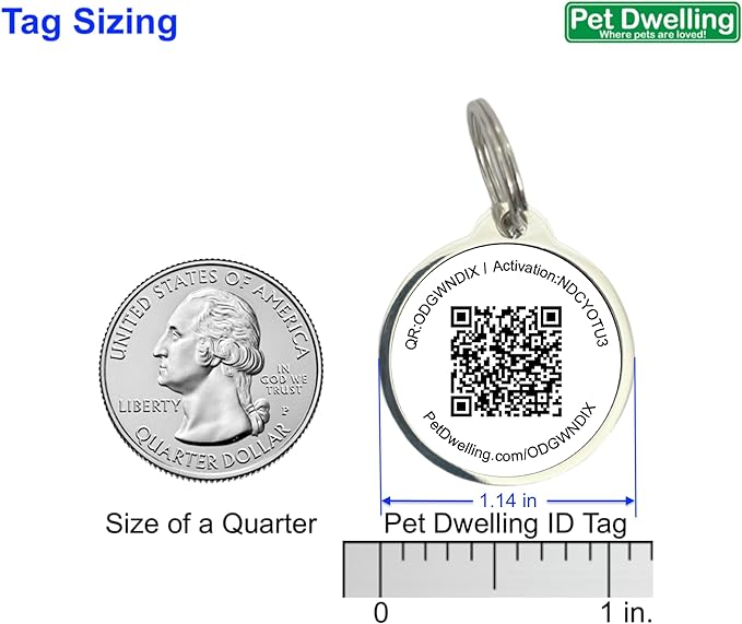 Premium Pet ID Tag for Dogs and Cats: Easy Scan QR Code, Instant Online Pet Profile Access, & Scan Location Alerts(Black Paw)