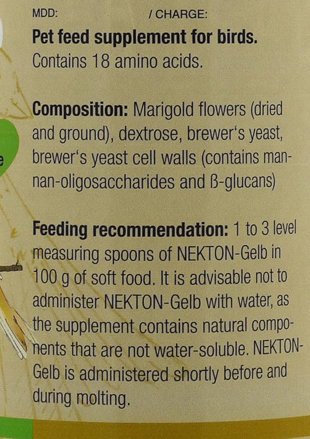 Nekton Gelb to Enhance Yellow Color in Birds, 60gm