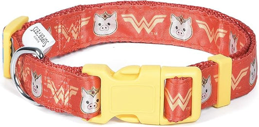 DC Comics League of Super-Pets PB Wonder Woman Dog Collar, Medium| Officially Licensed DC League of Super-Pets PB Dog Collar | Medium Dog Collar DC Wonder Woman Style with D-ring for Leash