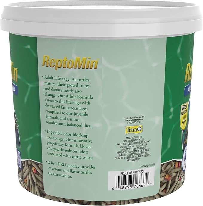 Tetra ReptoMin Pro Sticks Adult Turtle Formula Daily Diet for Aquatic Turtles, 2.54 Pounds