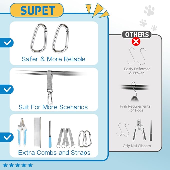 Supet Cat Grooming Hammock Harness for Cats Dogs, Relaxation Pet Grooming Hammock Restraint Dog & Small Animal Leashes Sling for Grooming Dog Grooming Helper