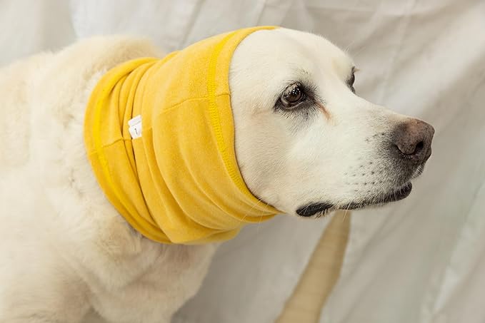 Dog Ear Flap Hat Hoodie Dog Ears Ear No Flap Ear Wrap Anxiety Relief Grooming Bathing Dog Headband for Ears Pail lilac+Yellow L