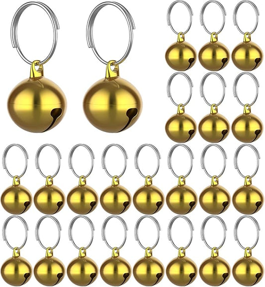 Outus 24 Sets of Cat Bells for Cat and Dog Collar Loud Pendant Pet Cat and Dog Bell Pet Pendant Accessories (Gold)