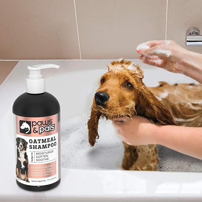 6-in-1 Dog Shampoo and Conditioner for Itchy Skin, Made in USA - 20oz Vet Formula Natural Medicated Best for De-Shedding, Itch Relief, Smelly Odor, Dry Sensitive Skin - Dogs & Cats Oatmeal Pet Wash