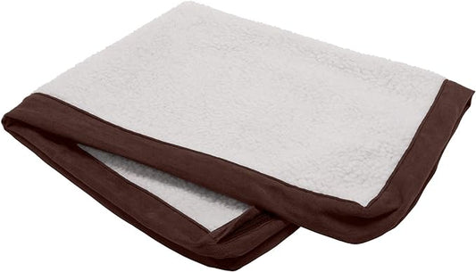 Furhaven Replacement Dog Bed Cover Sherpa & Suede Mattress, Machine Washable - Espresso, Small