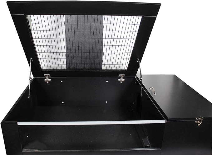Penn-Plax Large (48" x 30") Tortoise Palace with Wire Top, Black Frame, Glass Terrarium, and Lamp Mount – Beautiful Turtle Cage Designed for The Modern Home with Room for Growth (REPTH1)