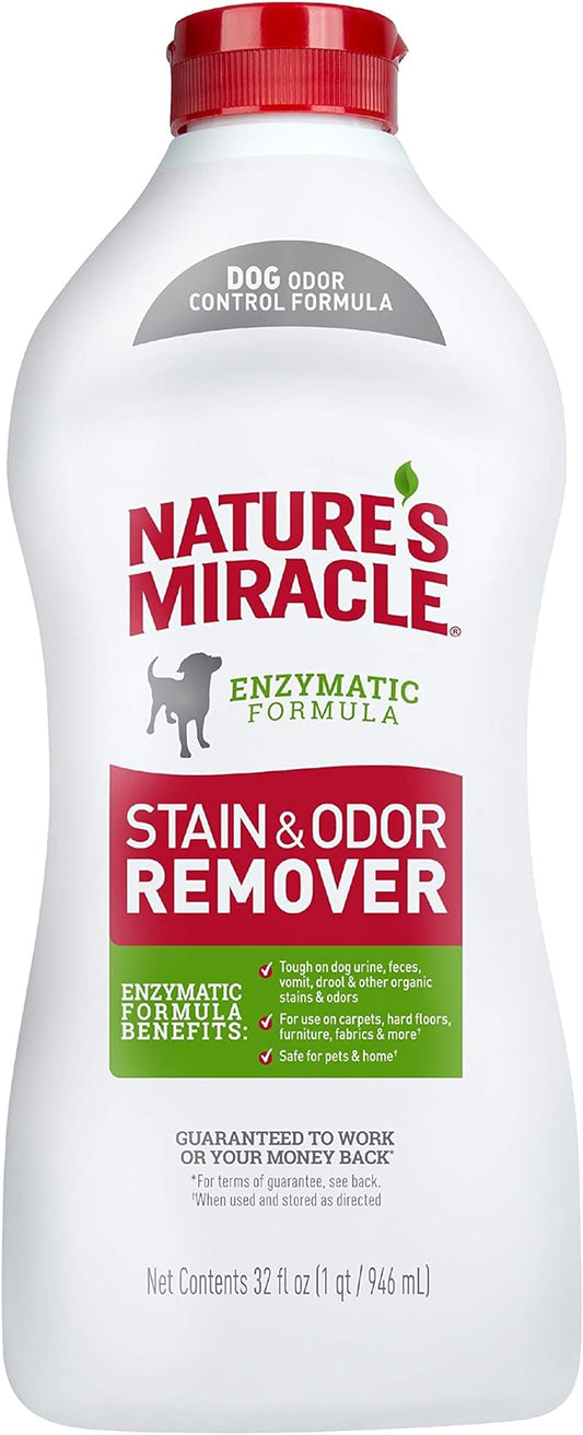 Nature's Miracle Stain and Odor Remover Dog 32 Ounces, Odor Control Formula, Pour