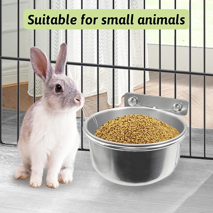 Tfwadmx 6 Pcs Stainless Steel Bird Bowls with Clamp,Clamp Holder Coop Cup,Bird Dishes for Cage, Bird Cage Water Bowl for Cockatiels Lovebird Budgie Chinchilla