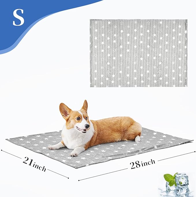 Dog Cooling Blanket 28 * 21inch Lightweight Self Cooling Blanket Bed Cover for Dog Cat Summer Blanket &Ice Silk Cooling Pet Blanket Throw Blanket for Kennel Sofa