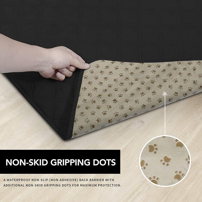 Easy-Going 100% Waterproof Dog Bed Cover, Non-Slip Pet Blanket for Furniture, Washable Couch Cover, Repleasement Sofa Cover (40X50 in,Black)