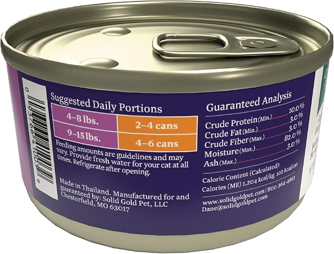 Solid Gold Wet Cat Food Pate - Canned Cat Food Made w/Real Chicken for Indoor Cats of All Ages - Flavorful Feast Grain Free Cat Wet Food for Sensitive Stomach & Healthy Living - 24ct/3oz Can