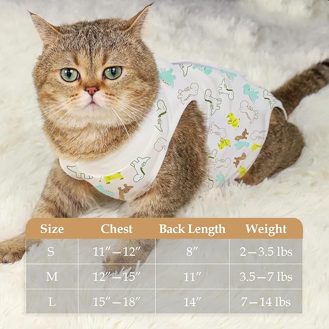 ANWA Cat Recovery Suit - Breathable Cat Surgery Recovery Suit Female, Cat Onesie for Cats After Surgery, Cat Spay Recovery Suit Female Abdominal Wounds