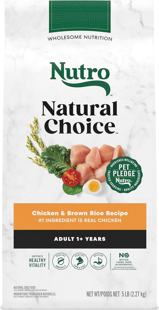 Nutro Natural Choice Adult Dry Dog Food, Chicken and Brown Rice Recipe 5 lbs.