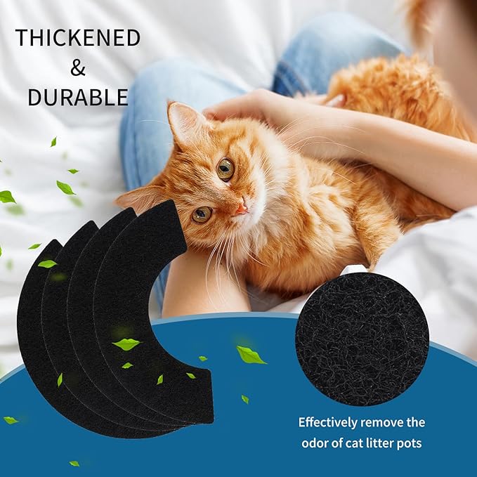 8 Pack Carbon Filters Compatible with Litter Robot 4, Cat Litter Box Alternative Replacement Filters Thickened Type to Absorb Odors Control Damp, Keep Home Fresh