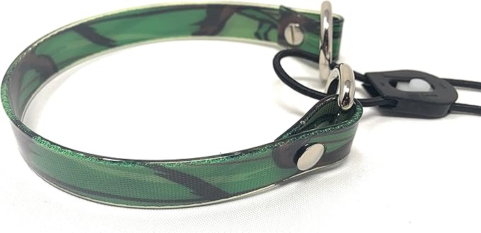 Sparky Pet Co - Surefit ECollar Strap - Bungee Dog Collar - Waterproof - Adjustable - Secure Nexus Wheel Lock - for Electronic Training & Invisible Fence Systems - 3/4" (Green Camo)