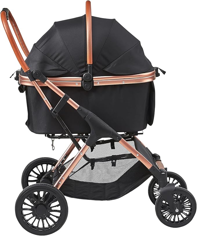 VEVOR 3 in 1 Large Pet Stroller for Dogs Cats Up to 66lbs, 4 Wheels Dog Stroller for Medium Large Dogs, Cat Stroller for 2 Cats Dogs with Detachable Carrier and Storage Basket