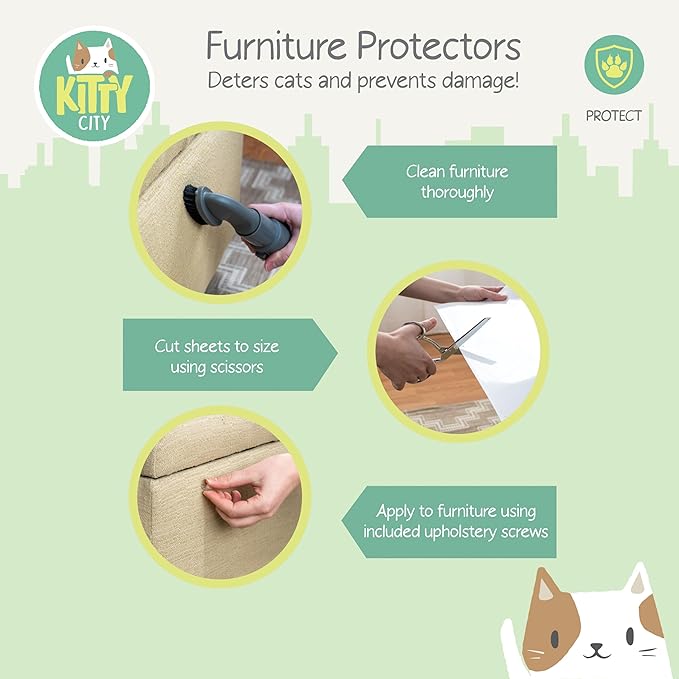 Kitty City XL Wide Corrugate Cat Scratchers 3 Pieces, Cat Scratching, Cat Scratch Pad, Door Clips, Furniture Protectors from Cat Scratching