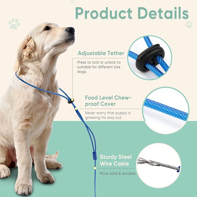 Petbobi Adjustable Dog Bath Tether, Dog Bathing Leash with Heavy Suction Cup and Soft Bath Brush, Dog Grooming Tub Restraint Perfect for Shower, Blowing, Trimming and Brushing Your Pet with Ease