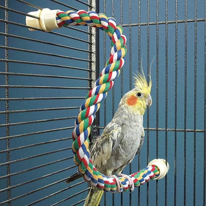 JW Pet Comfy Perch For Birds Flexible Multi-Color Rope, Large - 28" Length