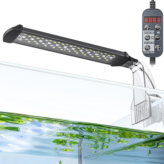 Pawfly Aquarium LED Light 24/7 Fish Tank Light with Full Spectrum Brilliant White Blue Red Green Lights Multi-Colored LEDs with D/N Mode Single Color Effects Timer and Adjustable Brightness