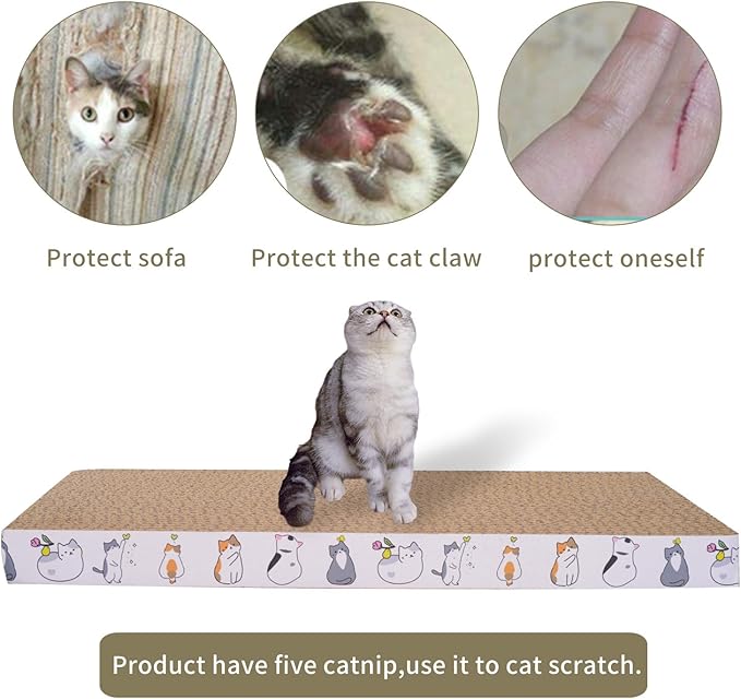 8 Packs cat Scratch pad Reversible cat Scratcher Cardboard cat scratchers for Indoor Cats Sleep Play and Grind Claws