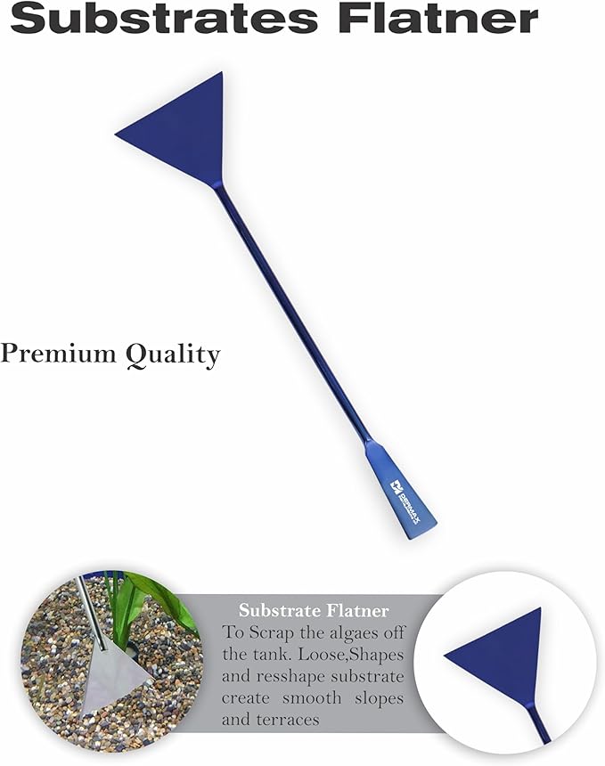 Dermax Aquascaping Equipment - Create Your Underwater Paradise Easily with Scissor Tweezer Spatula (Blue Titanium)
