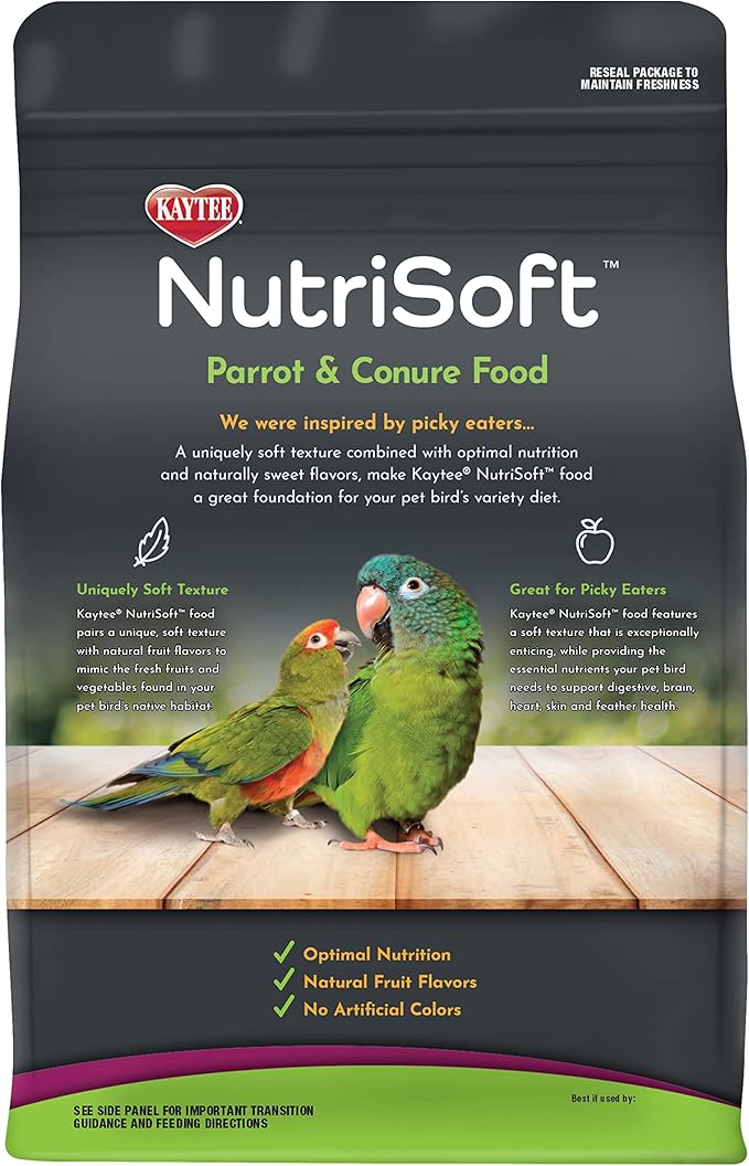 Kaytee Nutri Soft Pet Parrot & Conure Bird Food, 3 Pound