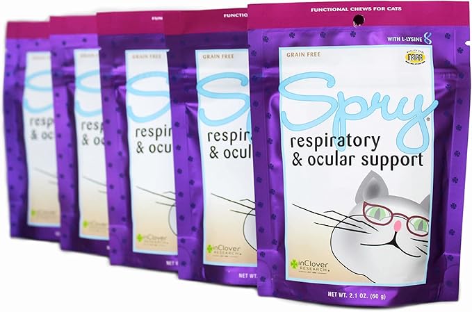 In Clover Spry, Cat Eye Care Support, L-Lysine Cat Treat Supplement, Cat Immune Support Supplement, Cat Health Daily Treat, Prebiotic Cat Health Support, Cat Antioxidant Respiratory Health for Cats