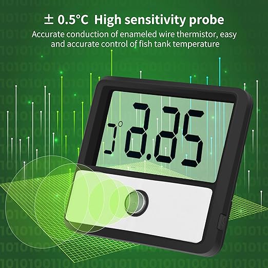 capetsma Aquarium Thermometer Digital Fish Tank Thermometer Accurate Reptile Thermometer Temperature Gauge with Large LCD Screen