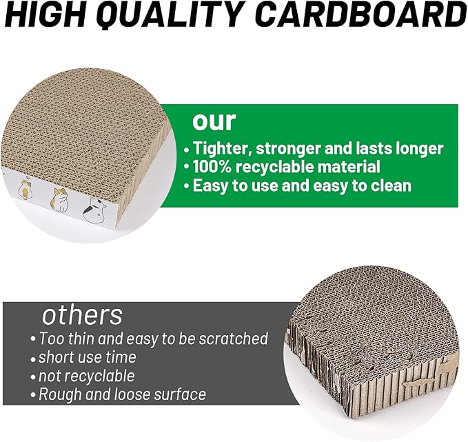 Cat Scratcher Cardboard 5 PCS Cat Scratch Pad Reversible Scratcher Texture Design Durable Cat Scratching Pad