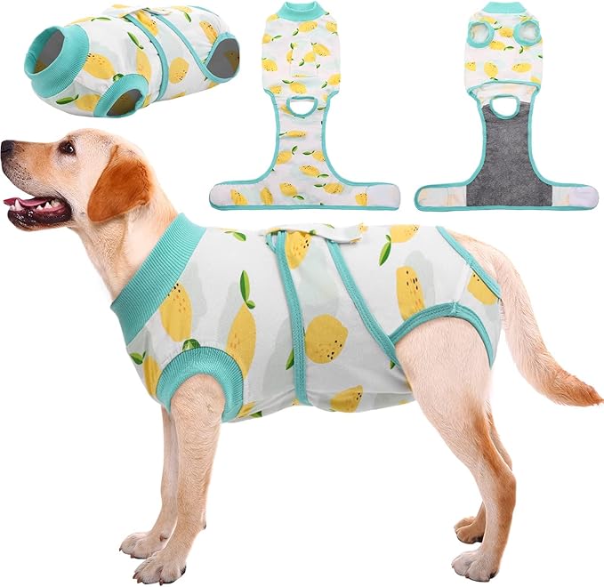 Kuoser Recovery Suit for Dogs Cats After Surgery, Professional Pet Recovery Shirt Dog Abdominal Wounds Bandages, Substitute E-Collar & Cone,Prevent Licking Dog Onesies Pet Surgery Recovery Suit