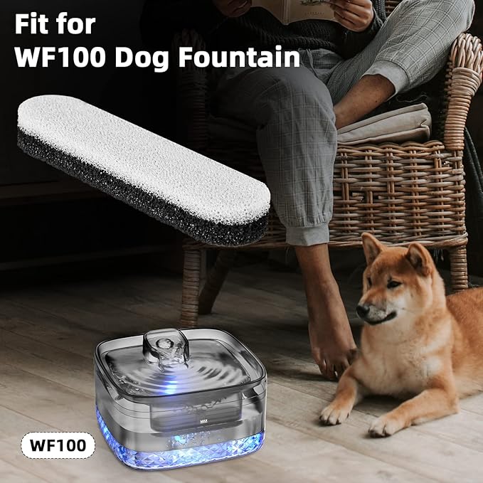 Dog Water Fountain for Large Dogs, 256oz/2Gal/8L Automatic Pet Water Dispenser for Cats, Dog Fountain Water Bowl with Cleaning Tool & Replacement Filters, for S-L Dogs and Multiple Pets (1pc/Pack)