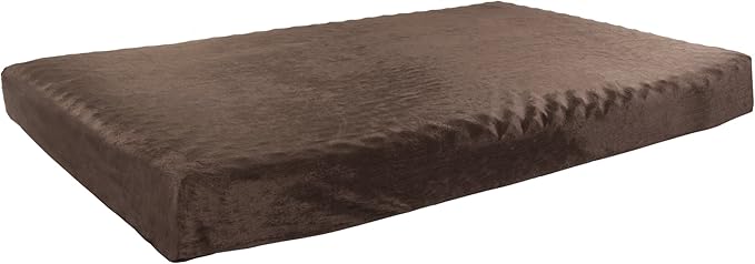 Memory Foam Dog Bed ? 2-Layer Orthopedic Dog Bed with Machine Washable Cover - 46 x 27 Dog Bed for Large Dogs up to 95lbs by PETMAKER (Brown)