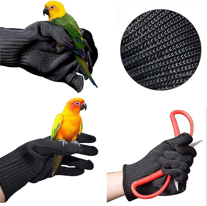 Bird Training Anti-Bite Gloves, Small Animal Handling Gloves, Chewing Protective Gloves for Small Animal Pet Squirrels Hamster Parrotlets Cockatiels Finch Macaw (1 Pair)