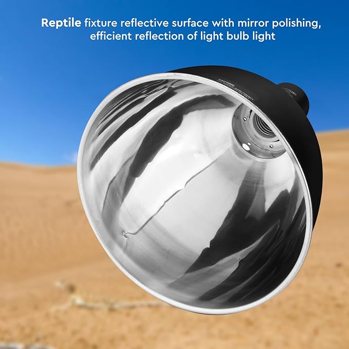 Deep Dome Reptile Light Fixture 8.5", Reptile Heat Lamp Max 200W, Reptile Tank Lighting Fixtures, Fixture for UVB Reptile Light, Reptile Tank Accessories 2 Packs E26