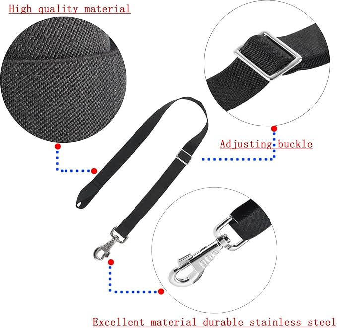 Horse Blanket Sheet Leg Straps, Replacement Stretchy Belly Strap with Double Swivel Snaps, Adjustable Length from 24 to 42 Inch Black(2 Pcs) (One Side Loop)