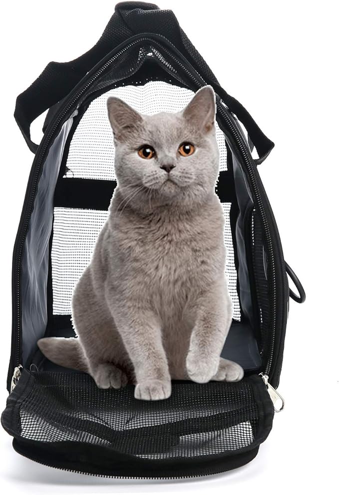 Pet Carrier Soft-Sided Carriers for Cat Carriers Dog Carrier for Small Medium Cats Dogs Puppies Pet Carrier Airline Approved up to 15 Lbs Cat Dog Pet Travel Carrier (Small, Black)