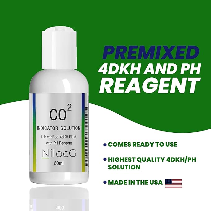 NilocG Aquatics Co2 Drop Checker Solution 4dKH/Ph Reagent for The Most Accurate Monitoring of Your Planted Tank Co2 Levels