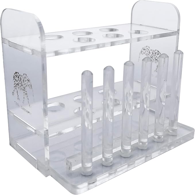Aquarium Test Tube Holder, Handmade Rack, w/6 Slots and 6 Drying Poles for API and TC Glass Test Tubes