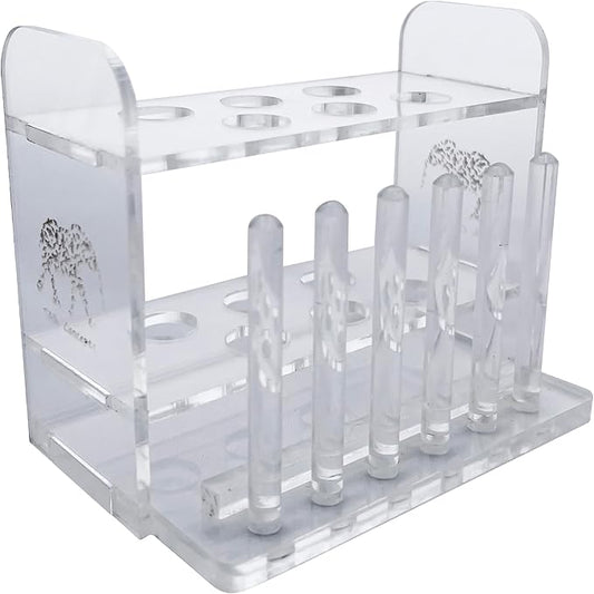 Aquarium Test Tube Holder, Handmade Rack, w/6 Slots and 6 Drying Poles for API and TC Glass Test Tubes