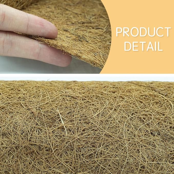Coco Liner Roll, Yarrdfir 16x80 inch Natural Coconut Liners for Planter Flower Basket, Natural Coconut Fiber mat, Garden Decoration, Animal pet pad, Reptile Carpet