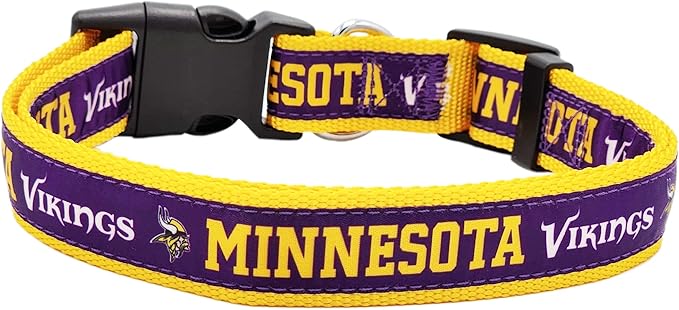 Pets First NFL Minnesota Vikings Licensed PET COLLAR, X-Large - Heavy-Duty, Strong, and Durable Dog Collat. Available in 32 Football Teams