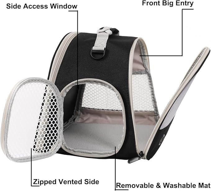 Breathable Guinea Pig Carrier Backpack with Nylon Mesh Window Portable Carrier for Guinea Pig, Bunny Bearded Dragon Bird Chinchilla Ferret Travel Outdoor