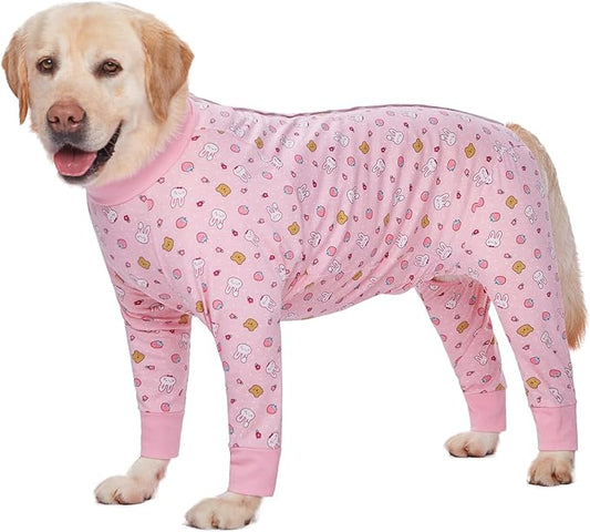 Recovery Suit for Large Medium Dogs After Surgery, Soft Breathable Anti Licking Dog Onesie E-Collar & Cone Alternative, Pet Bodysuit for Preventing Hair Loss Full Cover Wound(7XL, Pink Bunny)