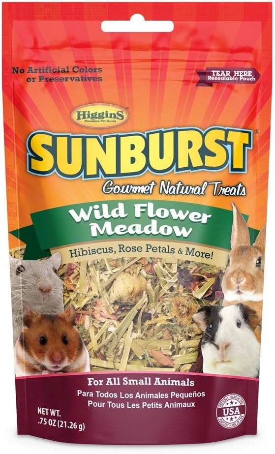 Higgins Sunburst Wild Flower Meadow Gourmet Treats For Small Animals, 0.75 Oz