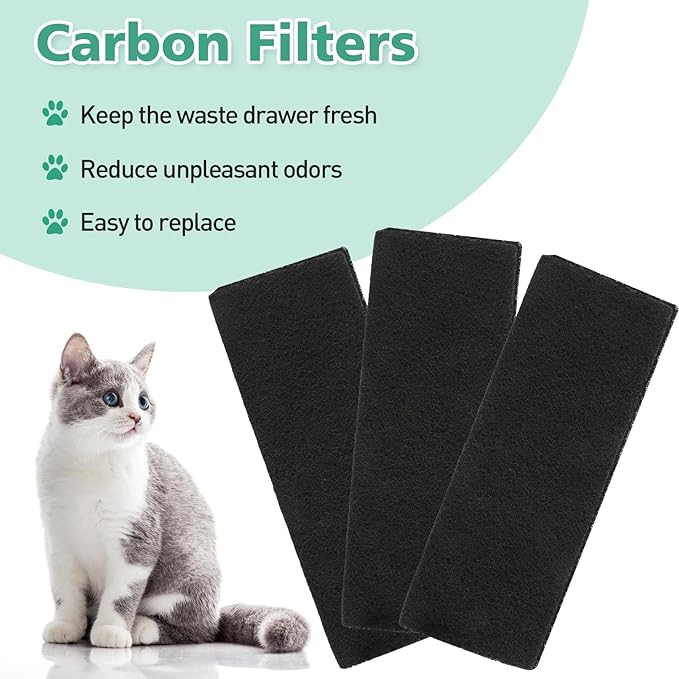 3 Pcs Carbon Filters for Model 3 - Thickened Replacement Filters for Absorbing Unpleasant Odors Control Damp from Pets and Keep Home Fresh