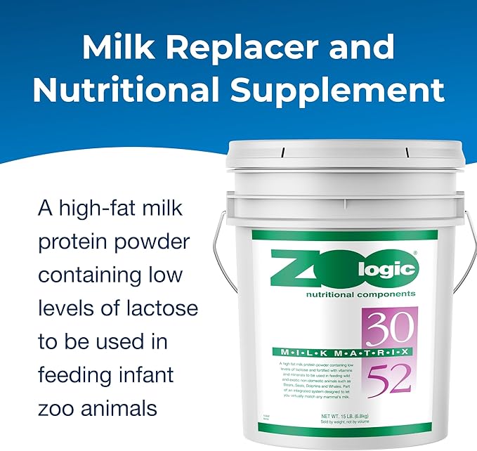 Pet-Ag Zoologic Milk Matrix 30/52 - 15 lb - Milk Protein Powder for Wild & Exotic Non-Domestic Animals