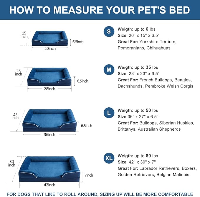 WNPETHOME Waterproof Dog Beds for Extra Large Dogs, Orthopedic XLarge Dog Bed with Sides, Big Dog Couch Bed with Washable Removable Cover, Pet Bed Sofa with Non-Slip Foam for Sleeping