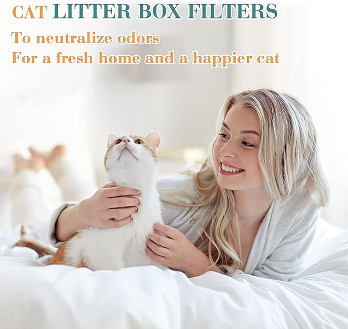 GIB 12 Pack Carbon Filters Compatible with Litter-Robot 4, Replacement Filters for All Litter-Robot Models to Absorb Odors Control Damp from Pets and Keep Home Fresh