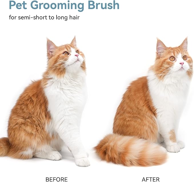 aumuca Cat Brush Dog Brush for Shedding Grooming, Cat Brushes for Indoor Cats, Slicker Cat Fur Brush Dog Comb with Release Button, Dog Grooming Brush Pet Brush for Semi-Short to Semi-Long Hair, Green